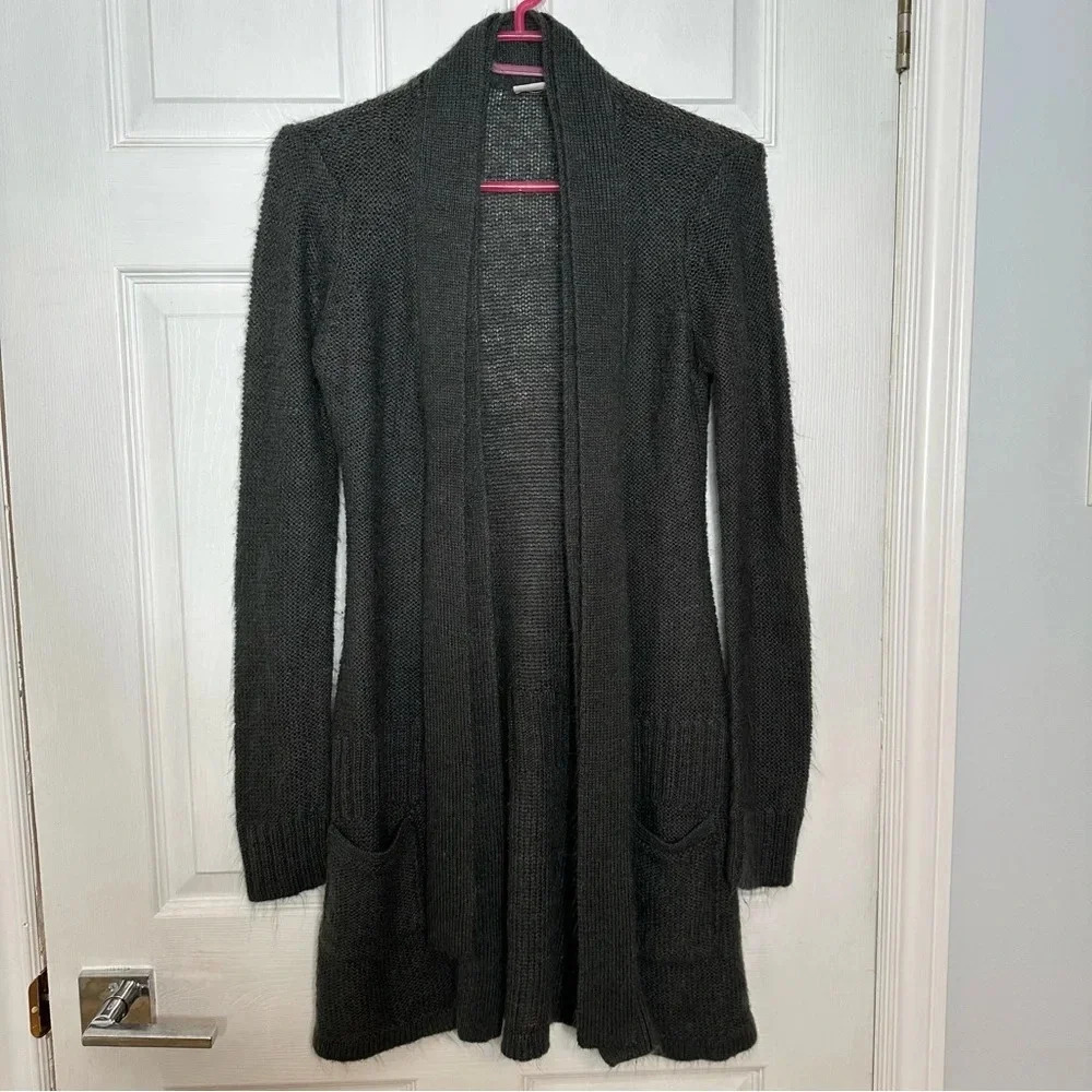 Suzy Shier Cardigan Open Front Grey Size Medium - Picture 1 of 16